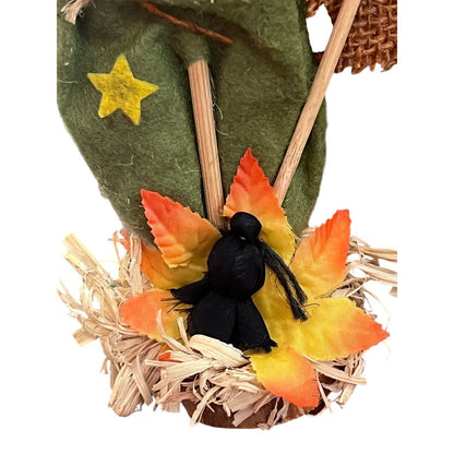 Scarecrow Table Top Decor Pumpkin Fall Thanksgiving Halloween Figures Set Of Two