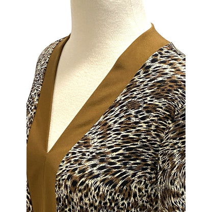 Rafael Women's Tunic Blouse Size Small Animal Print Cheetah Party Flattering