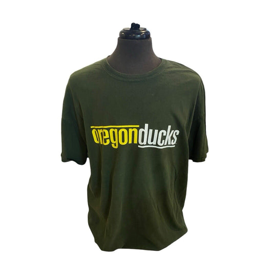 Size XXL TLC sportswear Oregon Ducks Tee T-Shirt Green Y2K Vintage Cotton