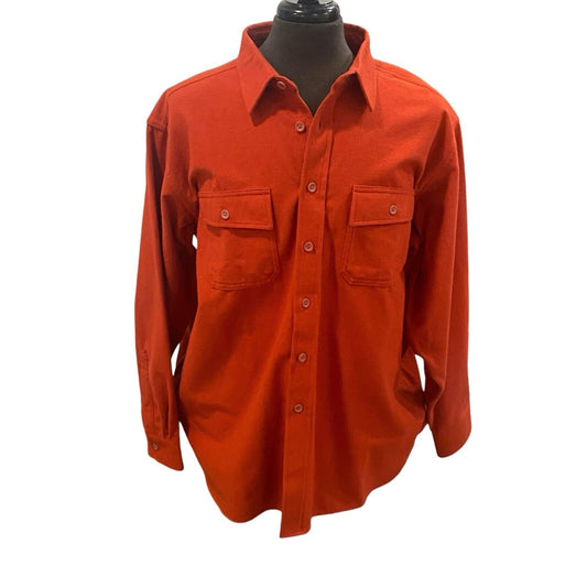 Size XL Vintage L.L. Bean Burnt Orange Men’s Chamois Shirt Flannel Traditional