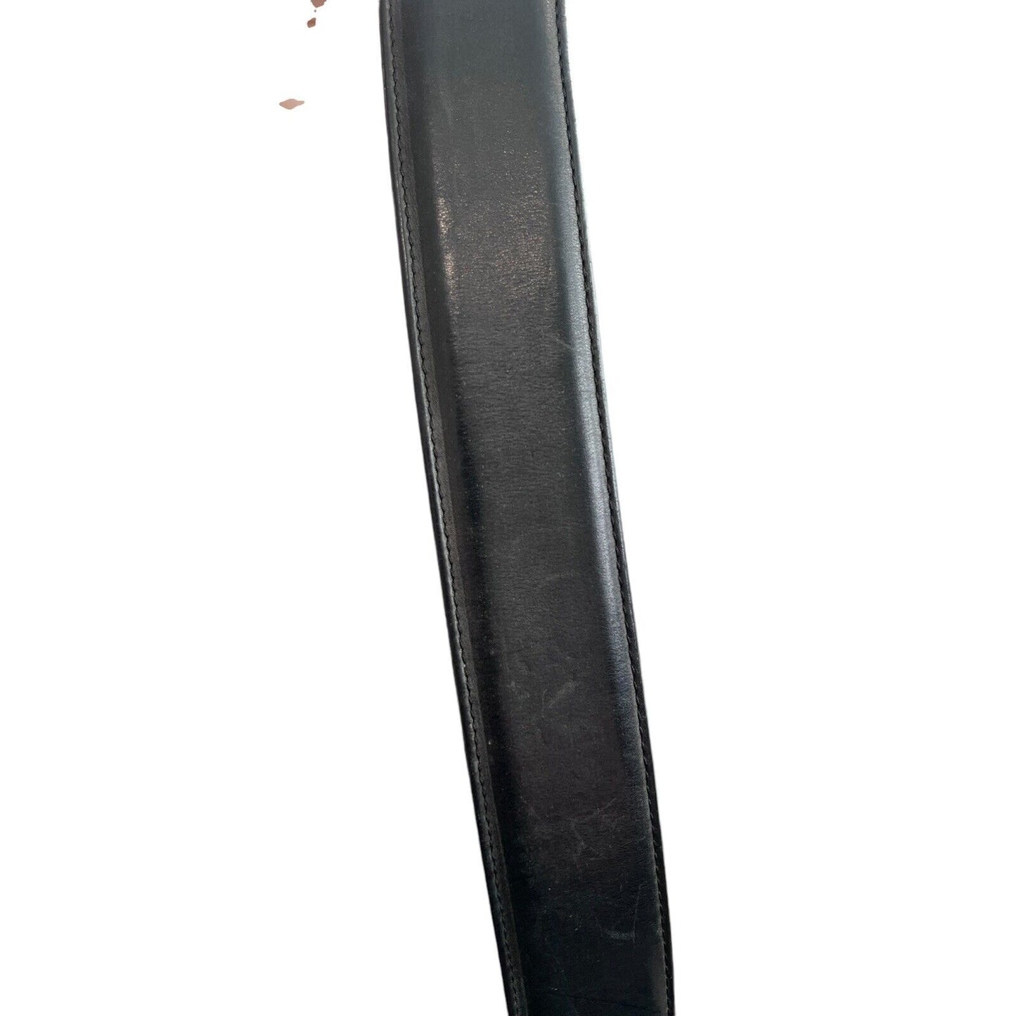 Vintage 1995 JUSTIN Western Black Brown Leather Belt Cowboy Silver Tone Buckle