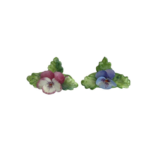Vintage Royal Adderley Miniature Flowers Bone China Place Card Holders England 2