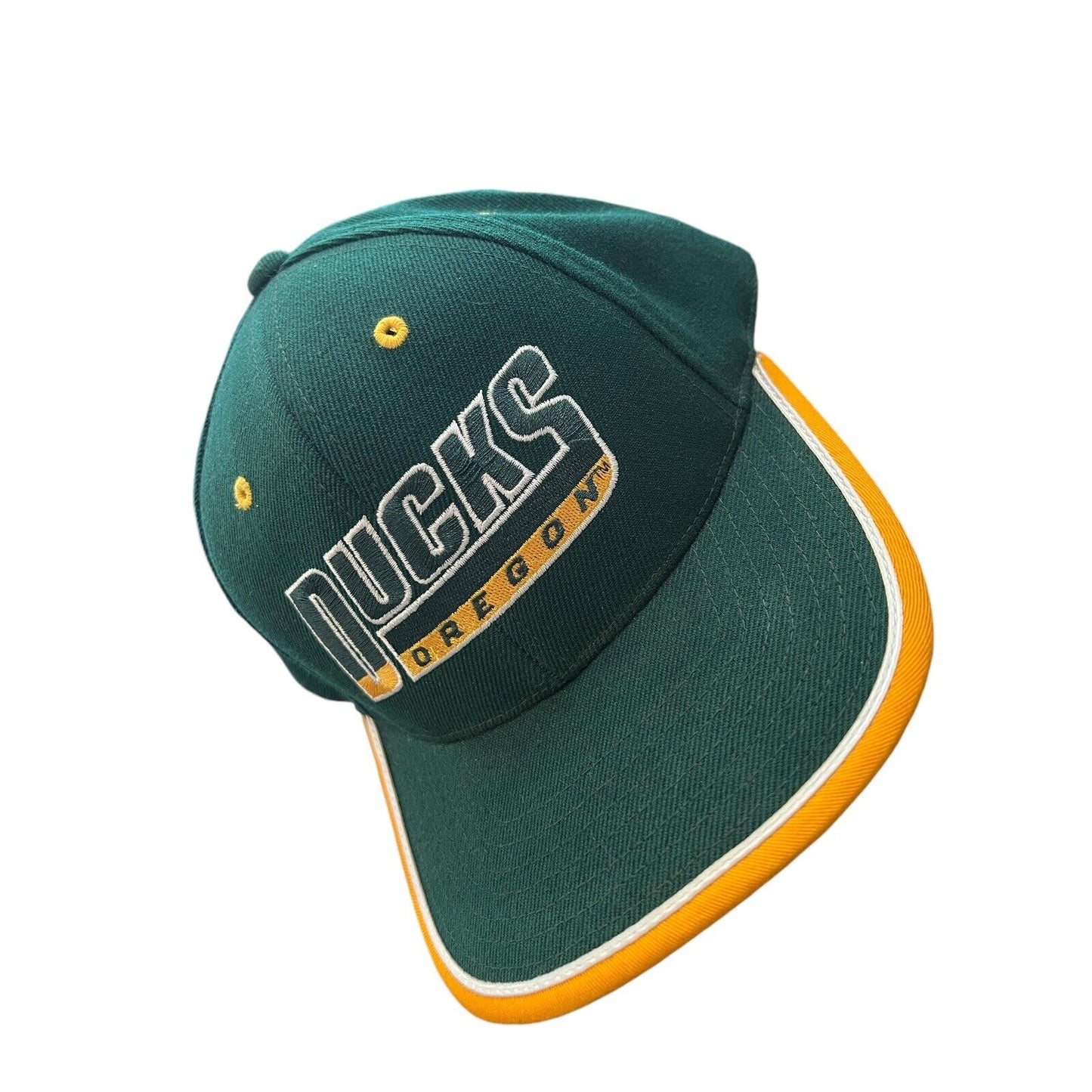 Vintage ProPlayer Oregon Ducks Hat Cap Green Gold Adjustable EUC Wool Blend