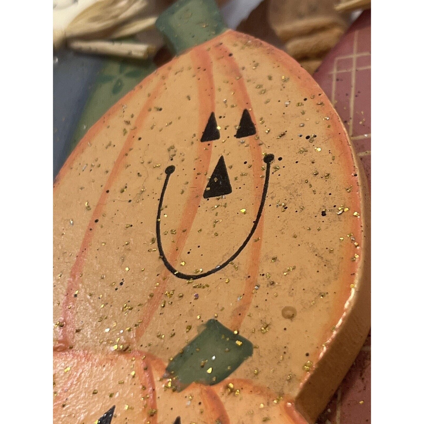 Wooden Autumn Halloween Decor Pumpkin Patch Home Fall Decoration Painted
