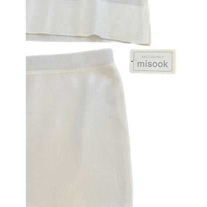 Exclusively Misook Jacket Pant 3 Piece Set NWT Size XL Cream Blue Green Stripe