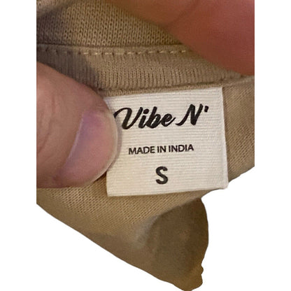 Size S Vibe N' Sun Surf Hippie Shirt Graphic Women's Cropped Short Sleeve Trippy