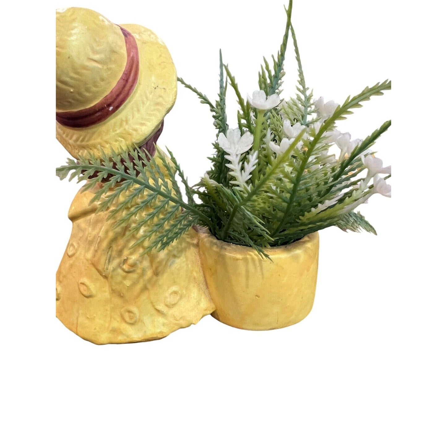 Vintage De Bec Japan Happiness Is You Small Planter Candle Holder Yellow