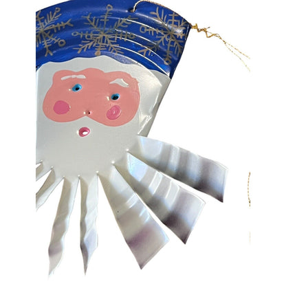 Signed Santa Claus Christmas Ornament Holiday Craft Hand Painted Up Cycled Can