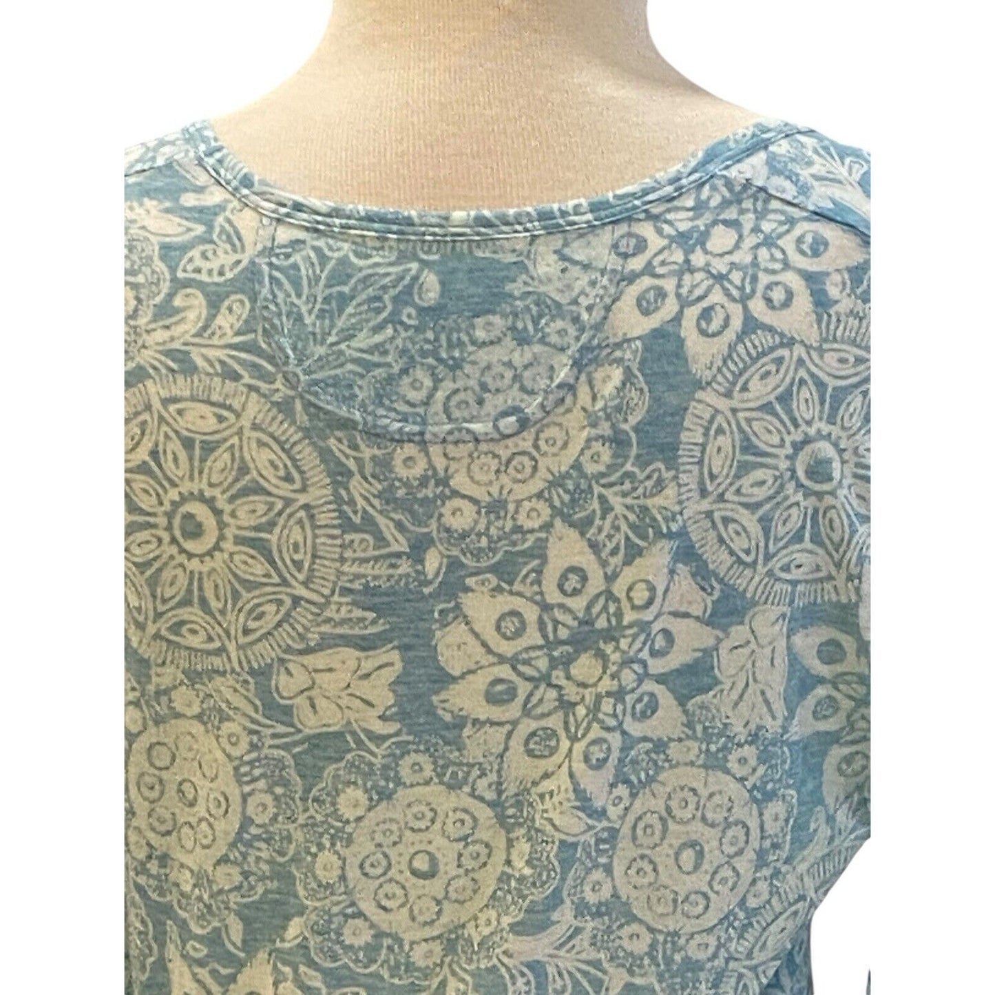 Size Small ExOfficio Dri-release Tunic Blue Floral Long Sleeve Top Shirt