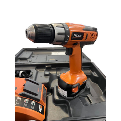 Ridgid 12V 3/8 in Cordless Drill R82001 Case 2 Batteries & Charger Tested More