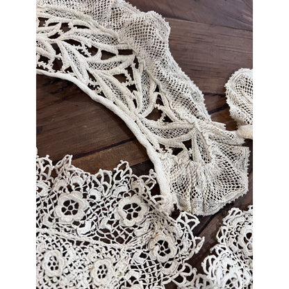 Antique Vintage Lace Collars And ScrapsVictorian Ivory Edwardian Sewing