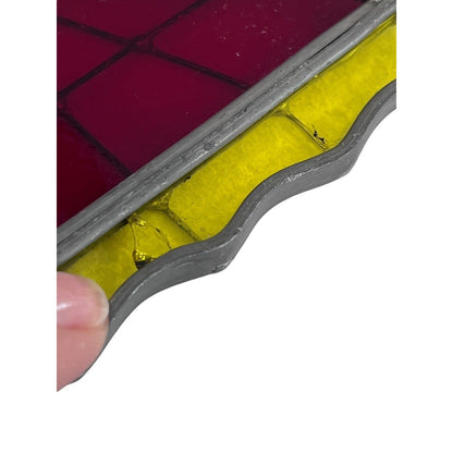 Vintage Lamp Shade And Grapes Stained Glass Sun Catchers 3 Piece Set