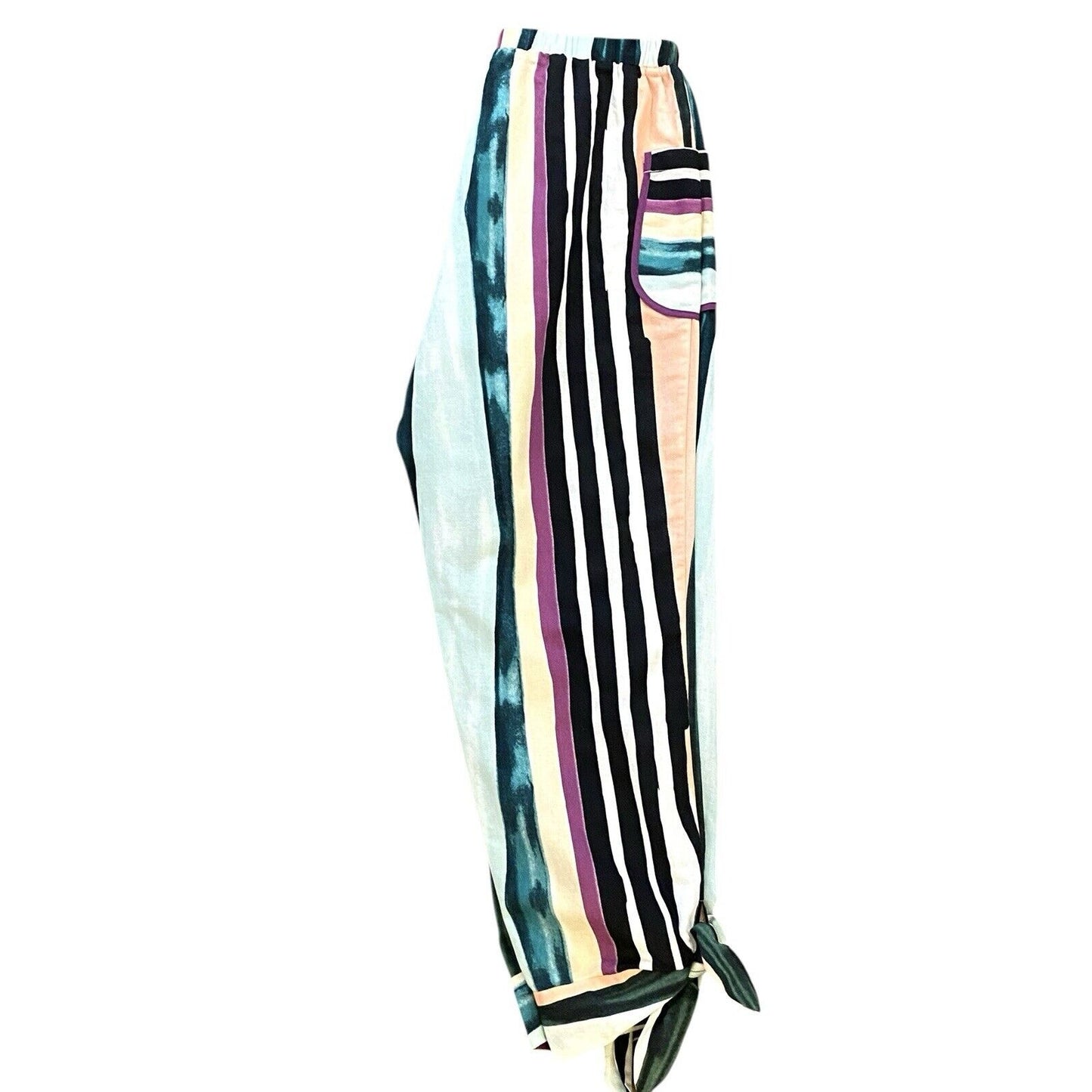 Size Small Red Carter Brand Linen Blend Pants Stripe Hippie Festival