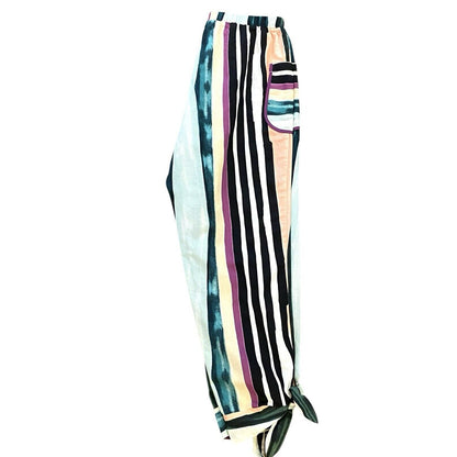 Size Small Red Carter Brand Linen Blend Pants Stripe Hippie Festival