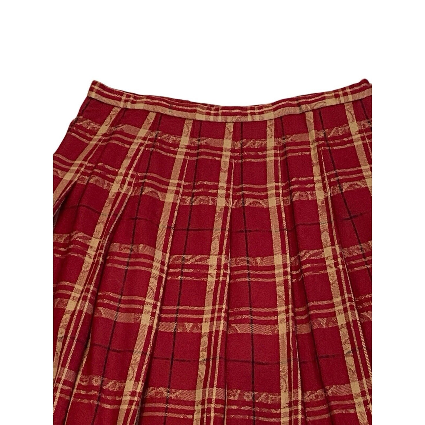 Vintage Pendleton Red Plaid Vintage Virgin Wool A Line Skirt See Measurements Szcon