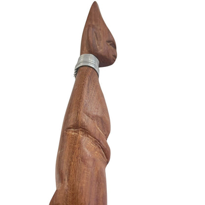 Hand-carved Warrior Head Hand Carved Wooden Letter Opener Tribal 10.75”