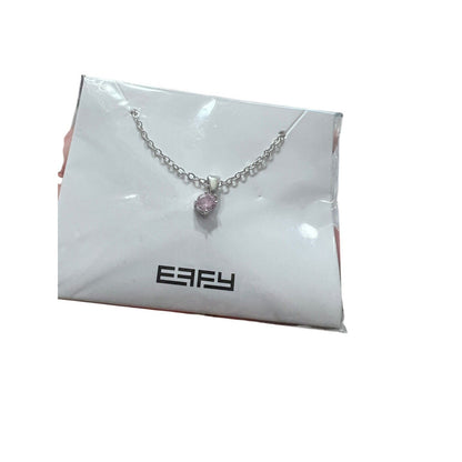 Effy Pink Crystal Pendant Silver Tone Necklace 18” New Sealed Valentine
