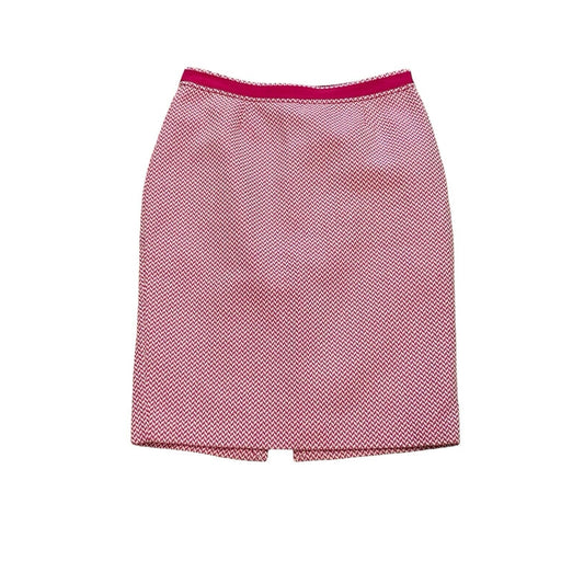 6 Boden Skirt Women Pink Pattern A-Line Zip Back Lining Cotton Blend