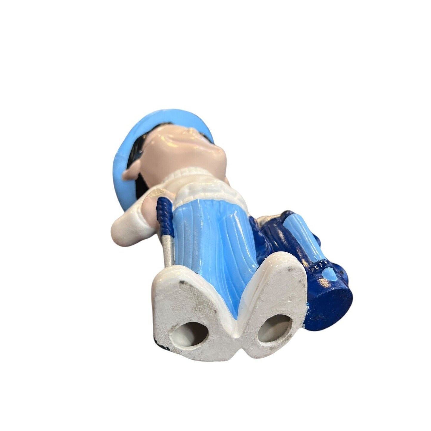 1970's Chalk Ware Boy Golfer Ceramic Mold Figurine Vintage Blue