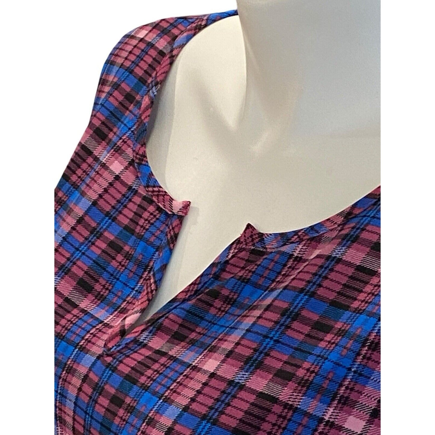 Size 28 Lane Bryant Purple Blue Pink Dress Long Sleeve Midi