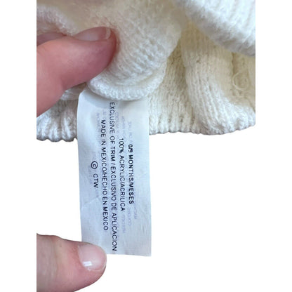 Vintage Elmo White Knit Baby Hat Beanie 0/9 Mos Sesame Street Acrylic