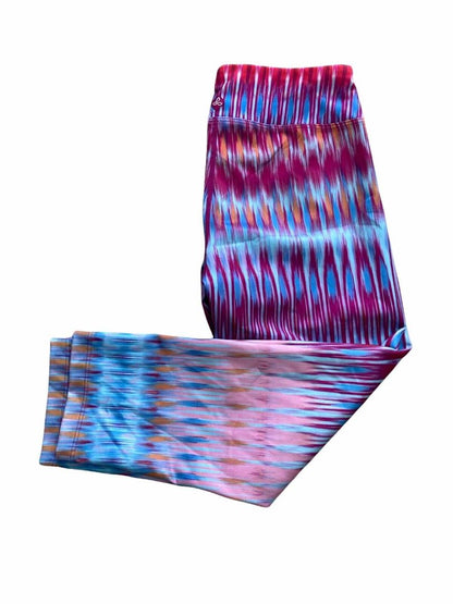 prAna Women's Small Roxanne Pink Blue Chevron Tide Yoga Workout Capri Leggings