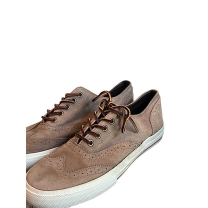 Polo Ralph Lauren Men's Tan Oiled Matte Suede Wingtip Sneaker Shoes Size 8 D