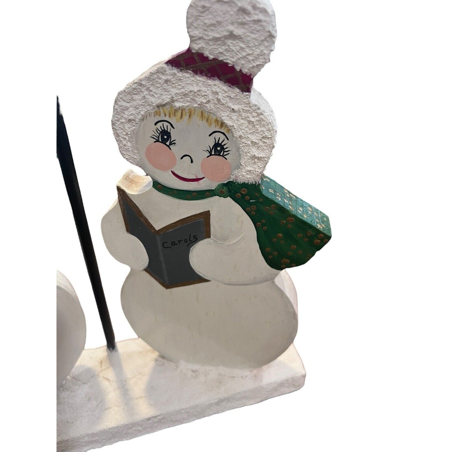 Christmas Decor Santa Snowman Woman Wooden Cut Out Hand Painted Folk Art Whimsy