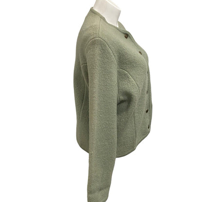 TALLY HO Nordic WOOL Cardigan Sweater Sage Green Button Up Women's Size XL