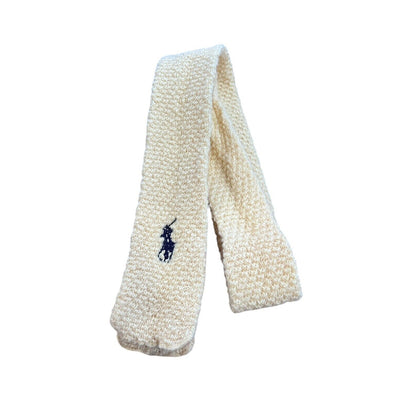 VTG 70s Polo Ralph Lauren Wool Square-End Yellow Knit Necktie Tie 44” X 2.5”