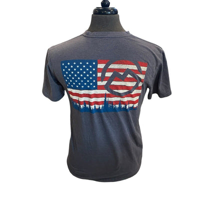Size Medium Magellan Mens T Shirt Blue American Flag USA Top