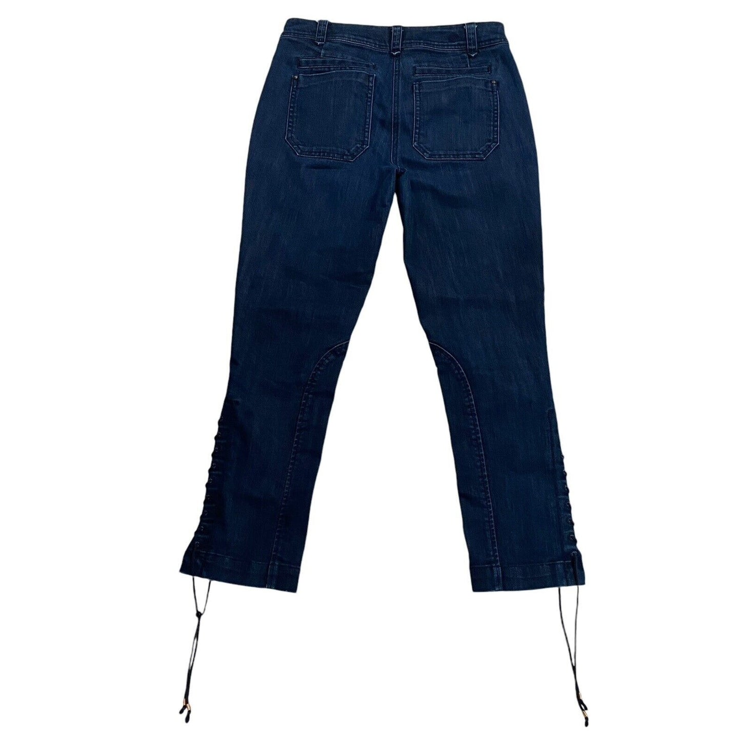 Size 26 Anthropologie Leifsdottir Lace Up Leg Equestrian Dark Wash Jeans EUC