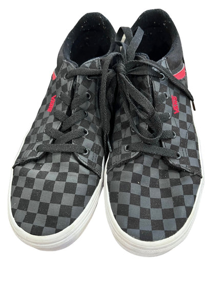 6 Youth Vans Black Gray Check Red Skate Shoes Sneakers