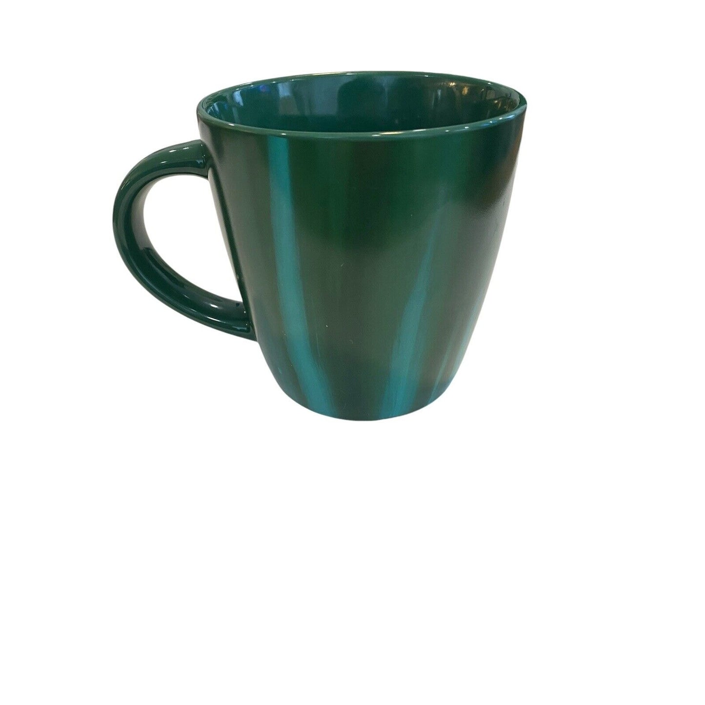 Starbucks Dark & Light Green Striped Coffee Mug 12oz EUC