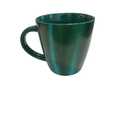 Starbucks Dark & Light Green Striped Coffee Mug 12oz EUC