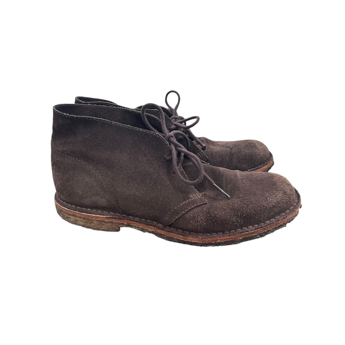 Size 9.5 Brooks Brothers Suede Brown Mens Lace Up Chukka Ankle Comfort Shoes