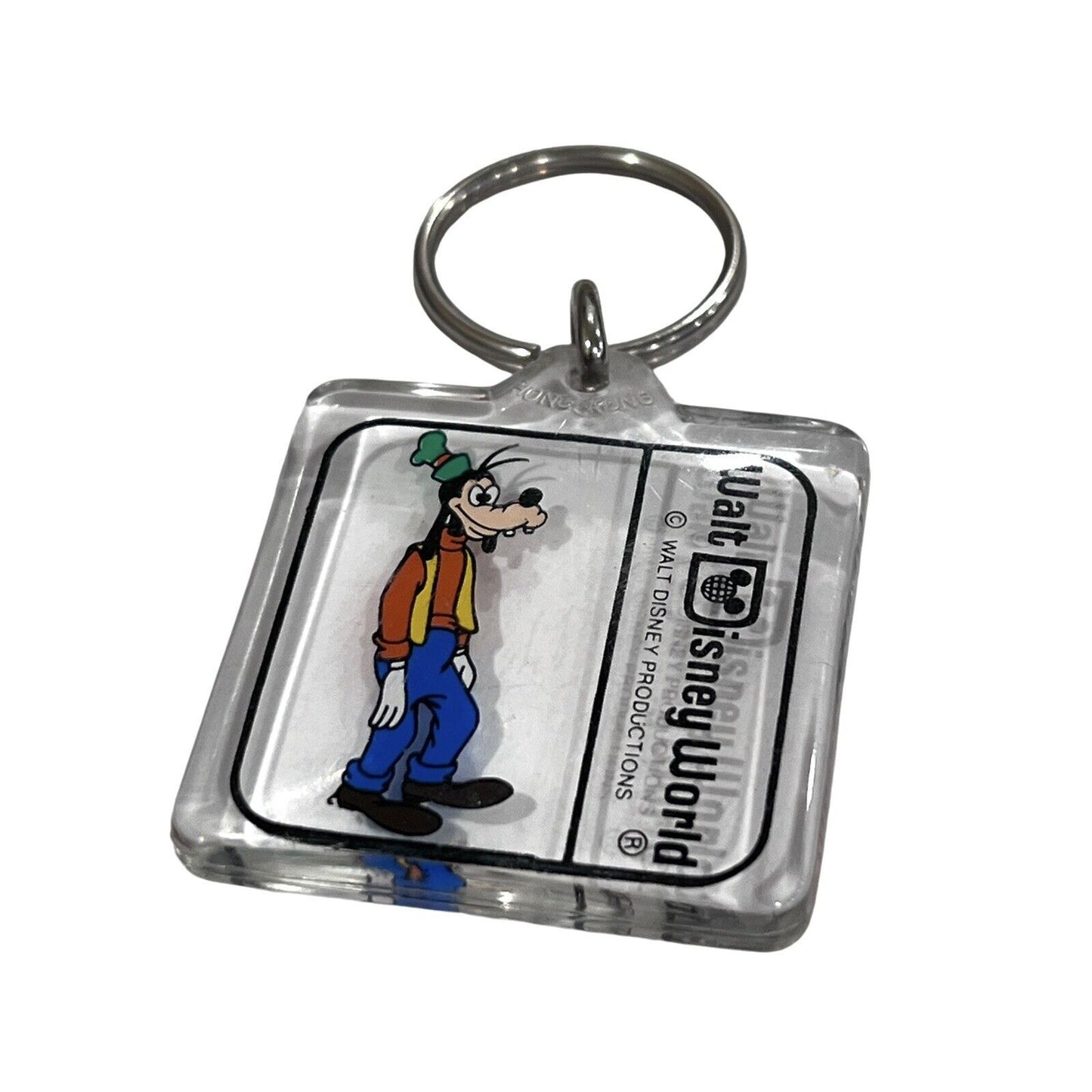 Vintage Walt Disney World GOOFY Acrylic Keychain 80’s WDW