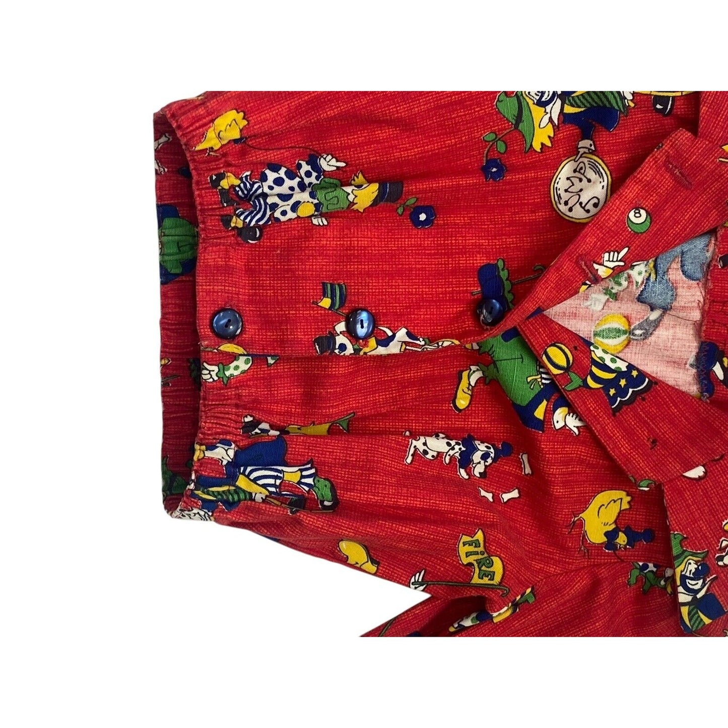 Vintage Children’s Jacket Handmade Red Clown Whimsical 70’s Homemade