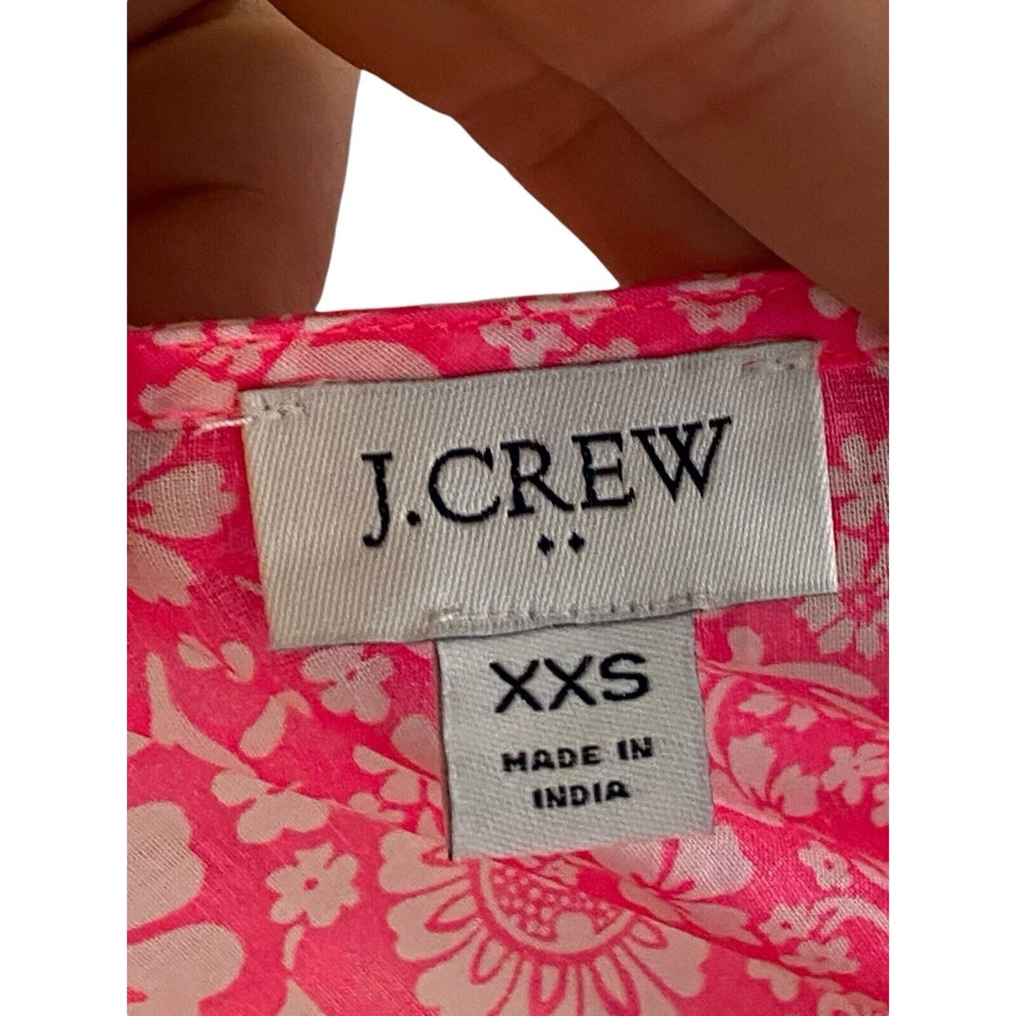 Size XXS J.CREW Factory Pink White Floral Cover Up Beach Vacation Cruise