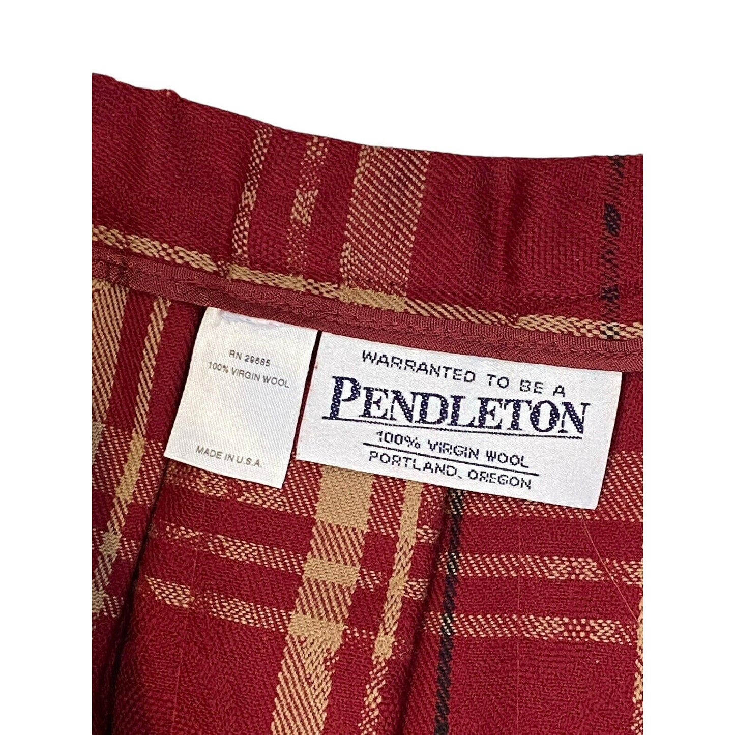 Vintage Pendleton Red Plaid Vintage Virgin Wool A Line Skirt See Measurements Szcon