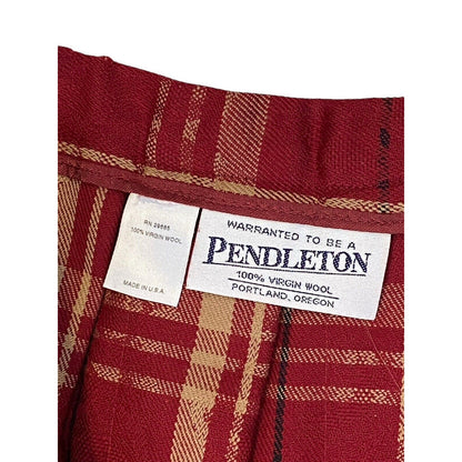 Vintage Pendleton Red Plaid Vintage Virgin Wool A Line Skirt See Measurements Szcon