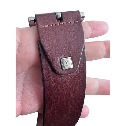 39 YY Coveri Brown Casual Real Leather 1.5” Wide Belt Made in Italy