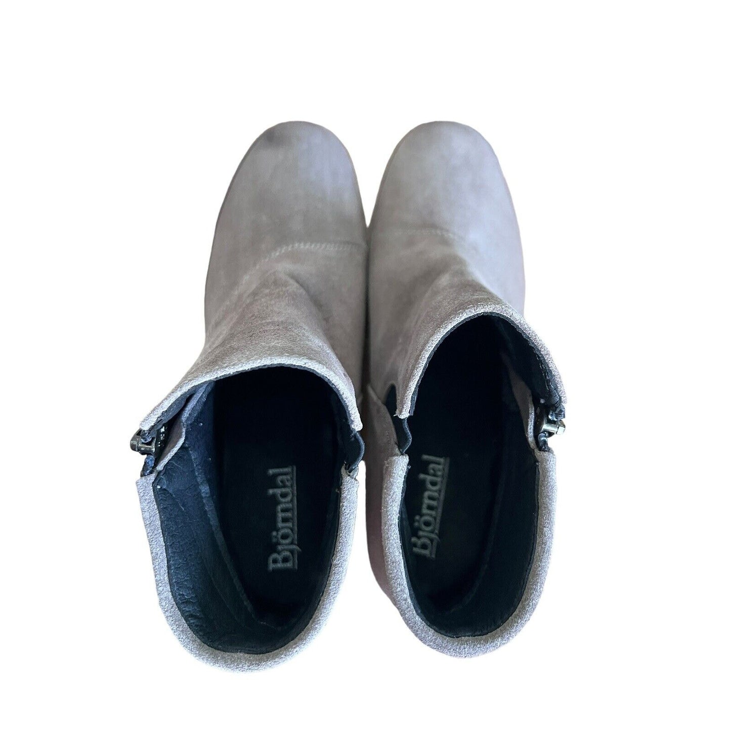 Size 8 Bjorndal Libby Womens Gray Wedge Heel Suede Booties Boots