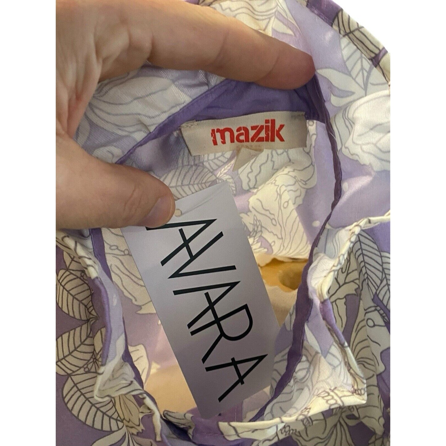 Small NWT Mazik Sleeveless Floral Ruffled Shirt Top Blouse Lavender