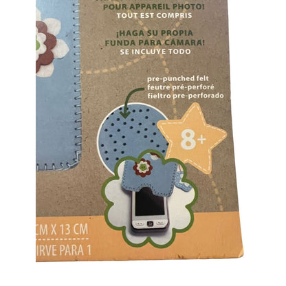 Dimensions Feltwork Fun Phone Case Cover Felt Embroidery Kit Kid Craft Blue Flow