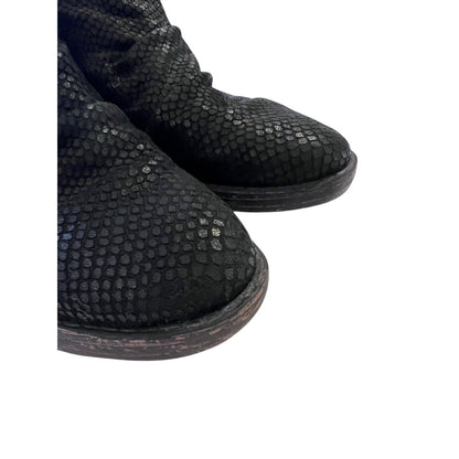 OTBT Boots Womens 8 M Yokel Shoes Black Leather Snakeskin Zipper Ankle Casual