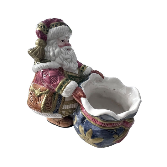 Fitz and Floyd Santa Claus St Nick Home Fragrance Ceramic Candle Holder Holiday