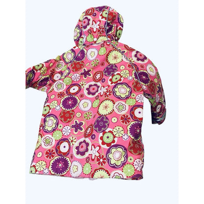 Hanna Andersson Size 110 (US 5) Ski Jacket Coat Flower Pink Hooded