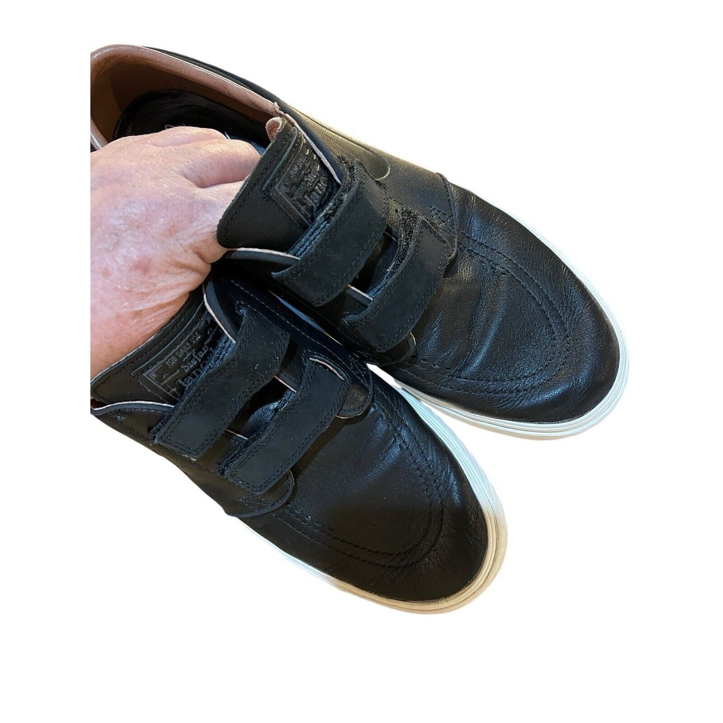 9.5 Rare Nike SB Zoom Janoski AC dunk 705405-002 Triple Black Leather Shoes Skat