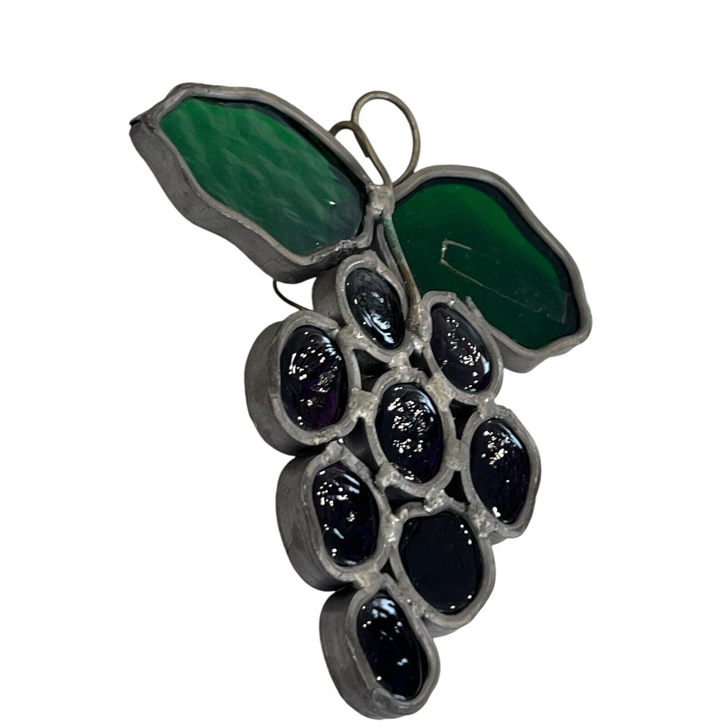 Vintage Lamp Shade And Grapes Stained Glass Sun Catchers 3 Piece Set